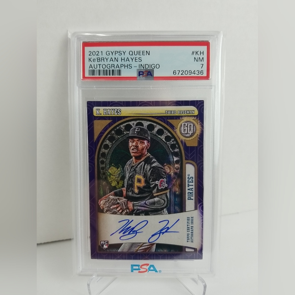 2021 Ke'Bryan Hayes RC Auto Topps Gypsy Queen Indigo 134/150 - PSA 7 NM